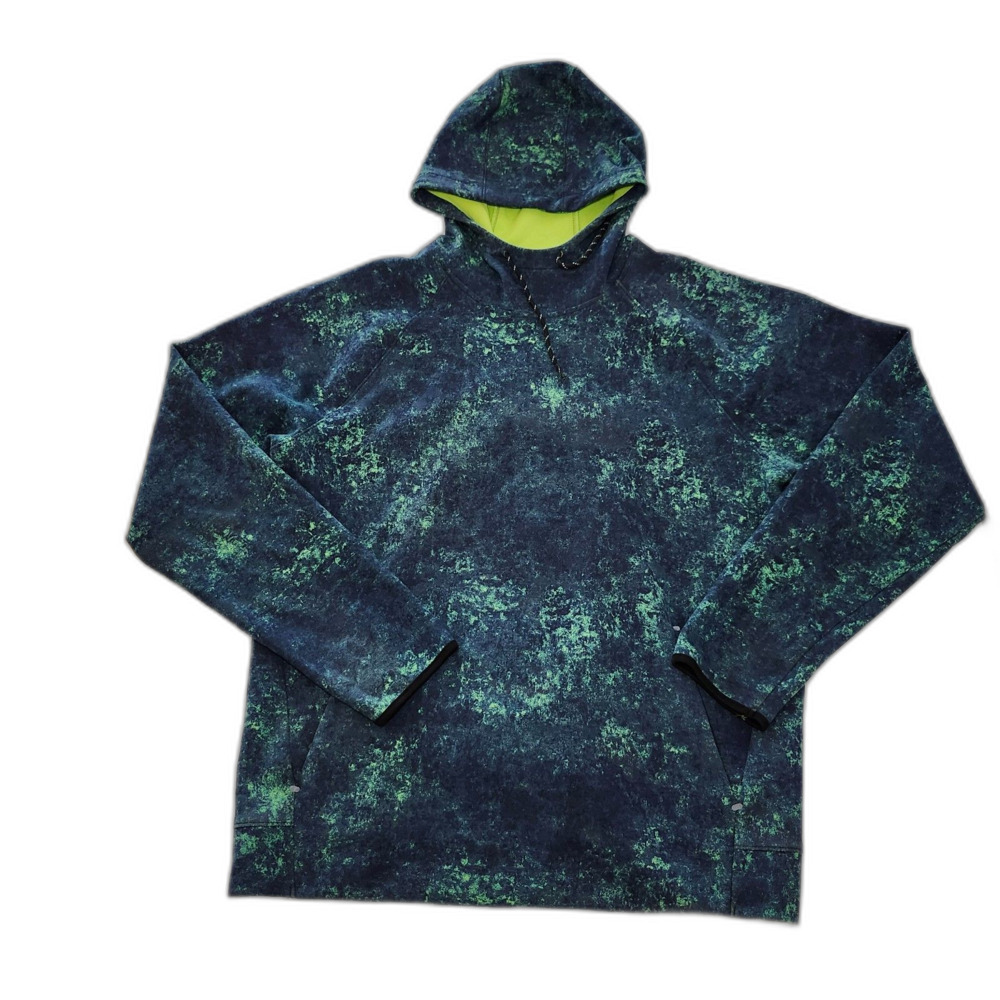 Old Navy Dynamic Fleece Hoodie Pullover Blue Green XL Fleece Streetwear Paint